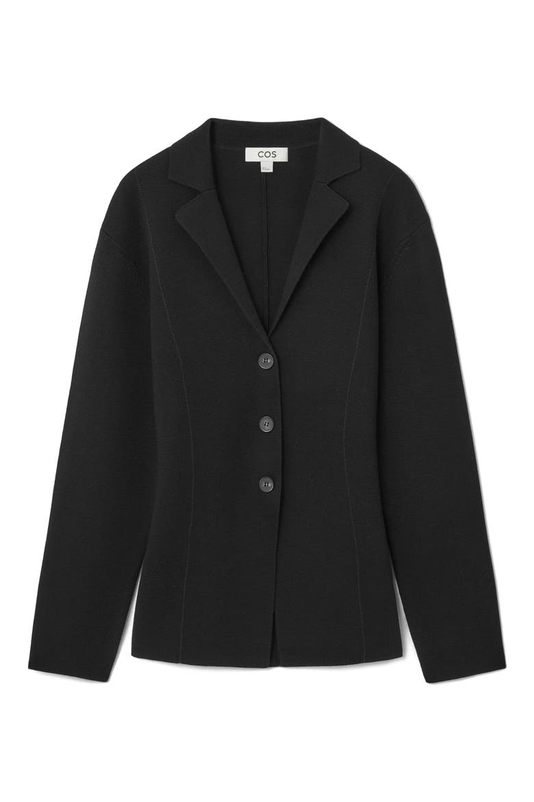 Wool Sweater Blazer, Alternate, color, BLACK DARK