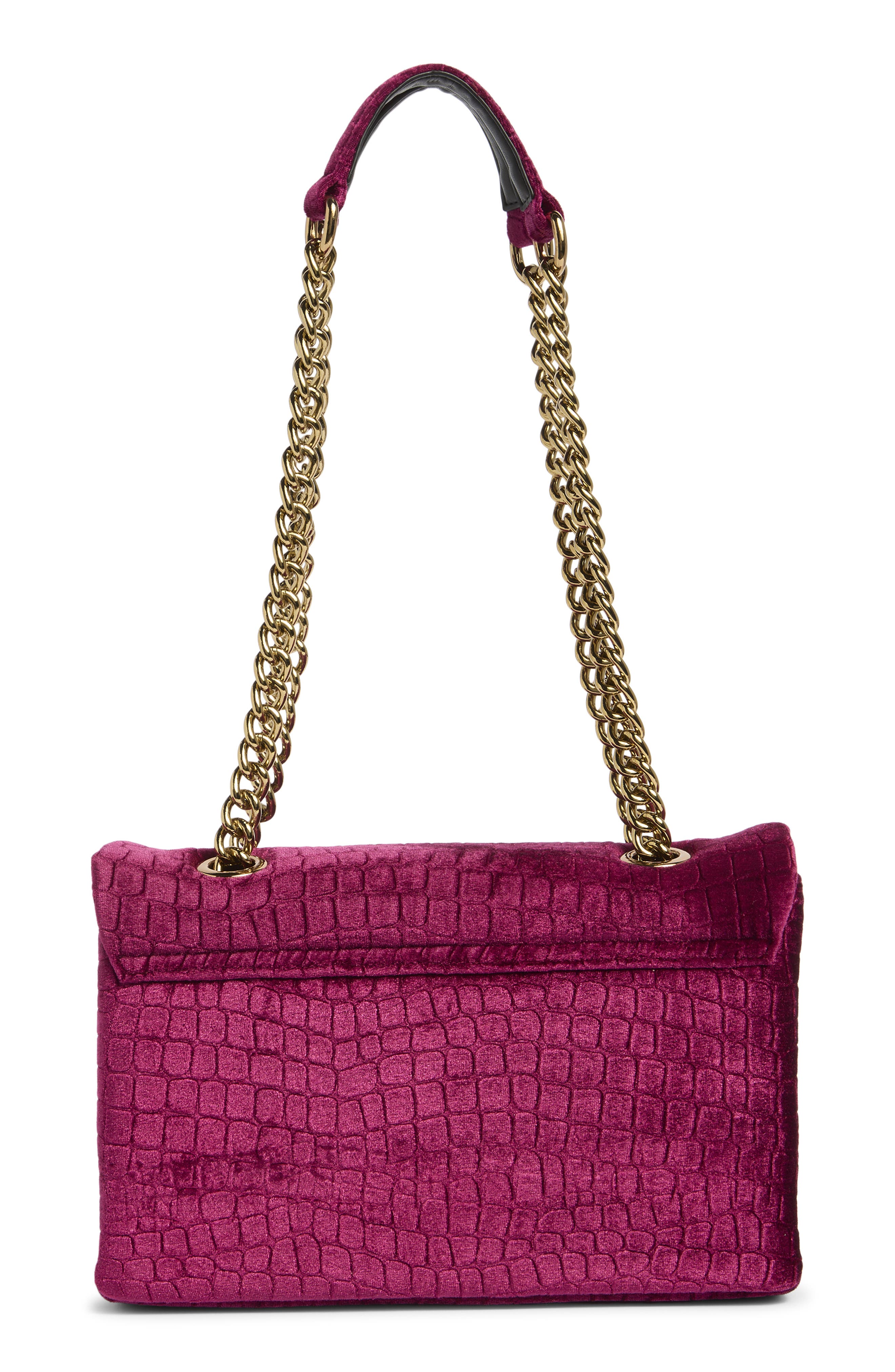 Kurt Geiger London Velvet Brixton Shoulder Bag, Alternate, color, Medium Red