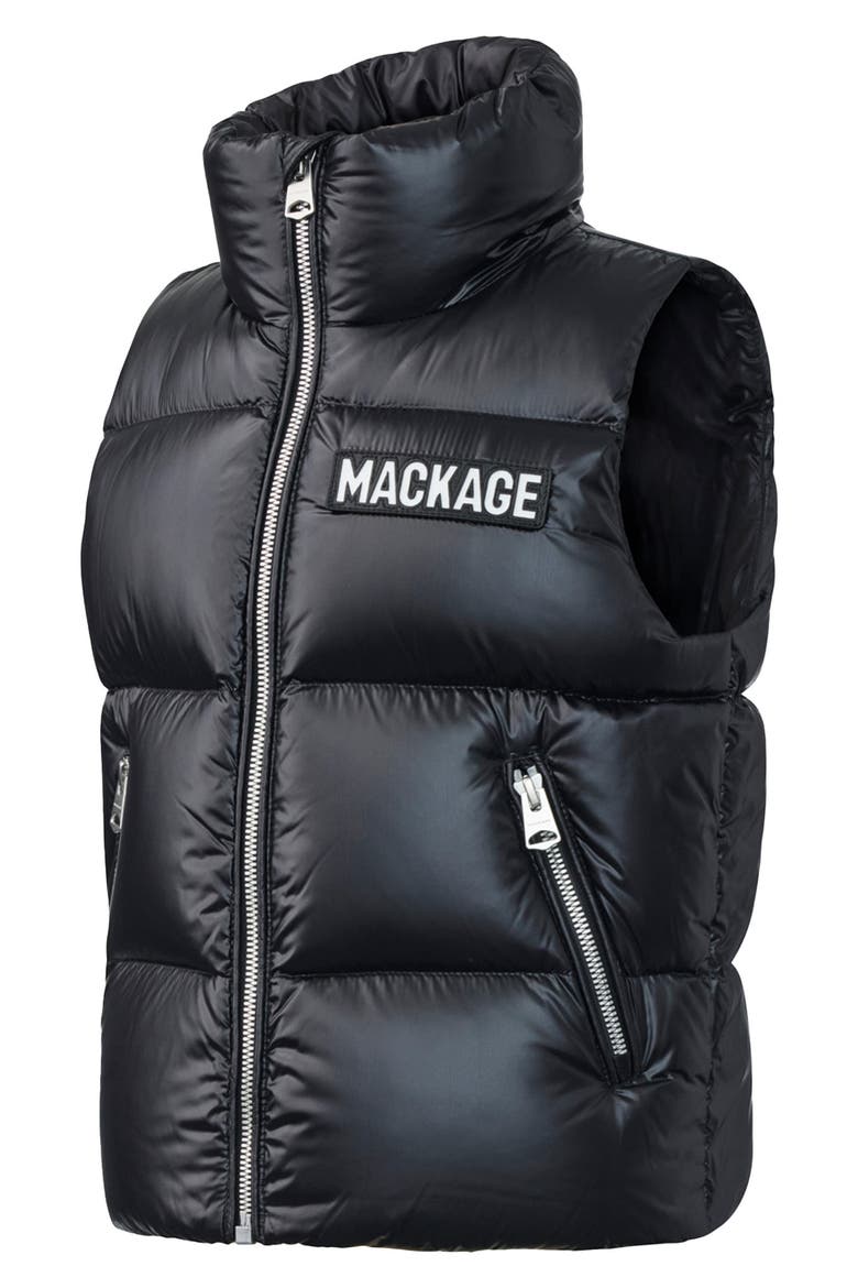 Kids' Charlee Quilted Down & Feather Fill Puffer Vest, Alternate, color, BLACK