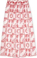 Rails Dax Floral Embroidered Cotton Maxi Skirt