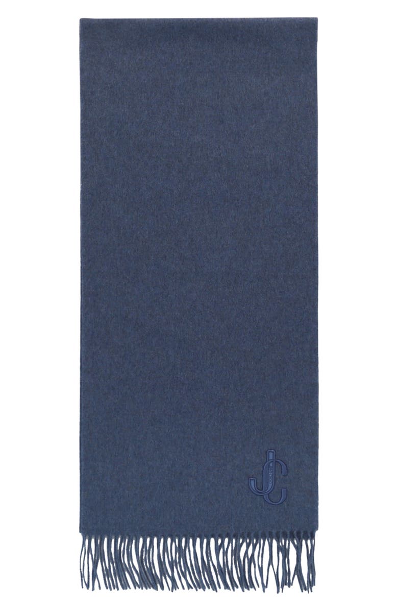 Jimmy Choo Cashmere Fringe Scarf, Alternate, color, Light Blue
