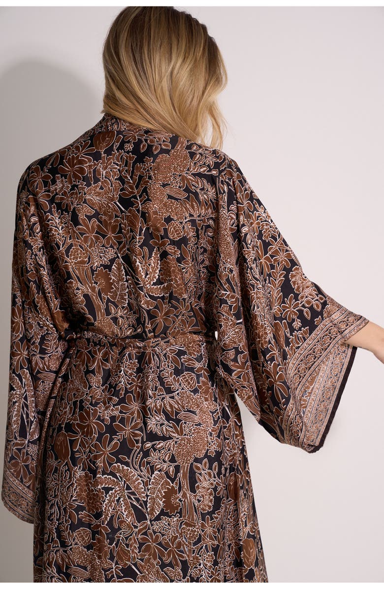 Gottex Beach Life Satin Shore Long Printed Robe Cover-Up, Alternate, color, Multi