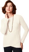Jessica London Ribbed Crossover Crewneck