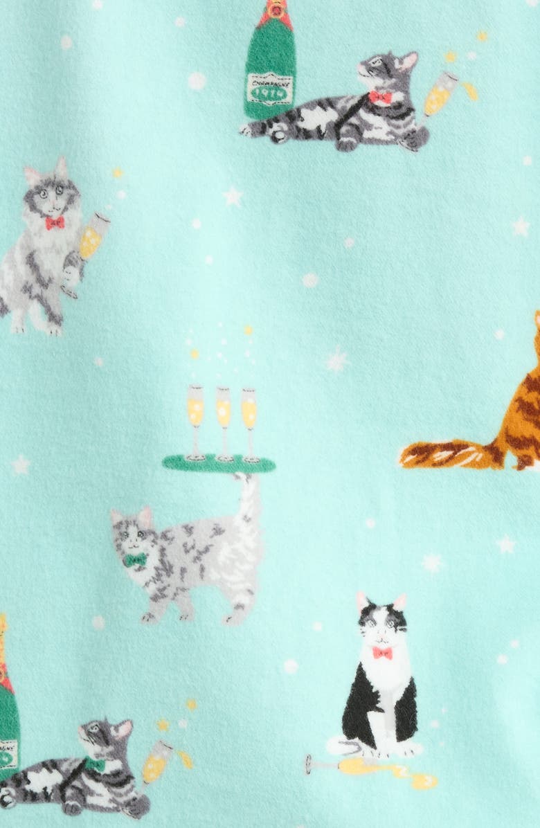 PJ Salvage Print Flannel Pajamas, Alternate, color, Mint