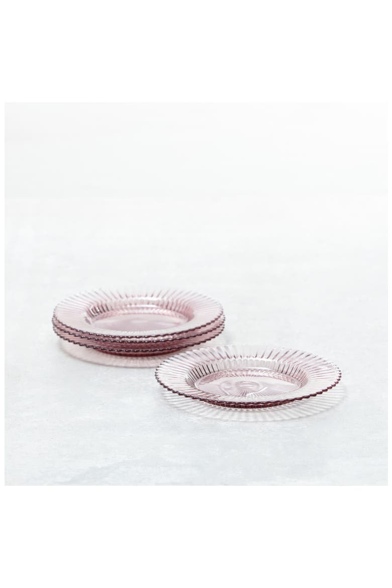 Archie Set of 4 Pink Dessert Plates, Alternate, color, PINK