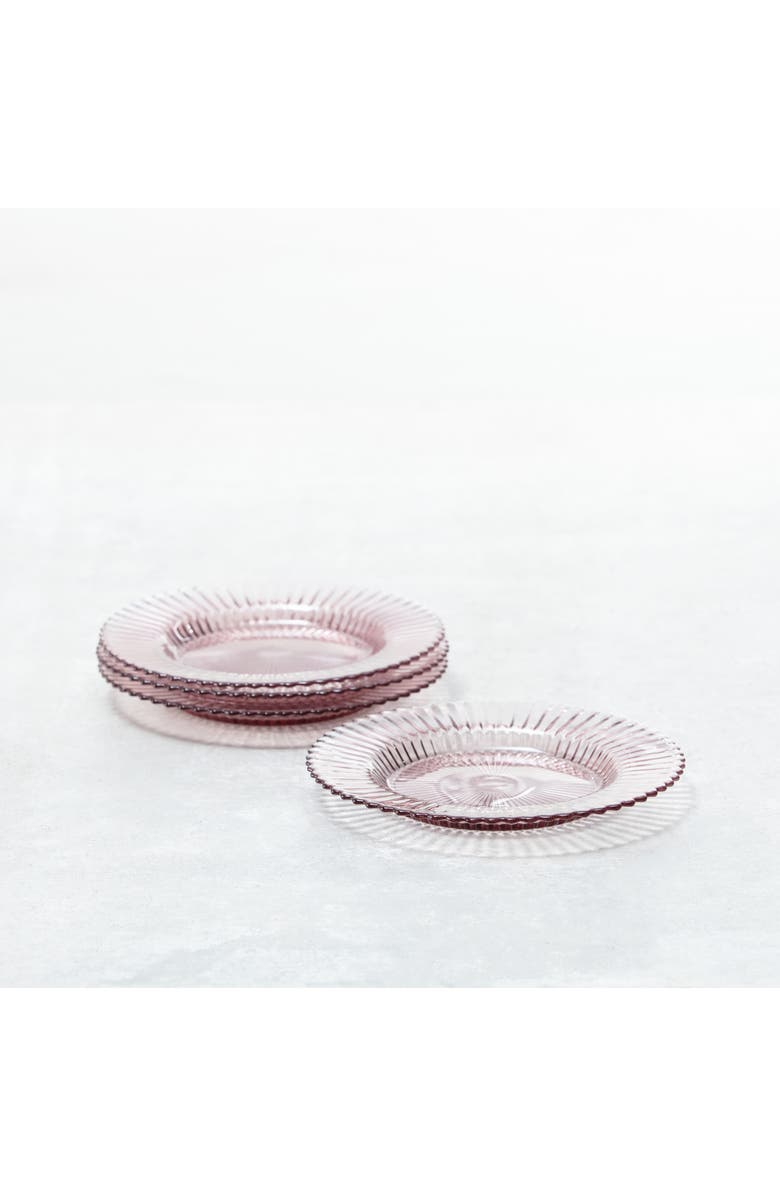 Fortessa Archie Set of 4 Pink Dessert Plates, Alternate, color, Pink
