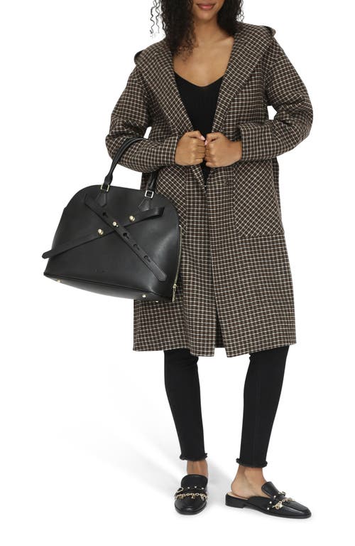 Belle & Bloom Walk This Way Oversized Coat In Camel Check