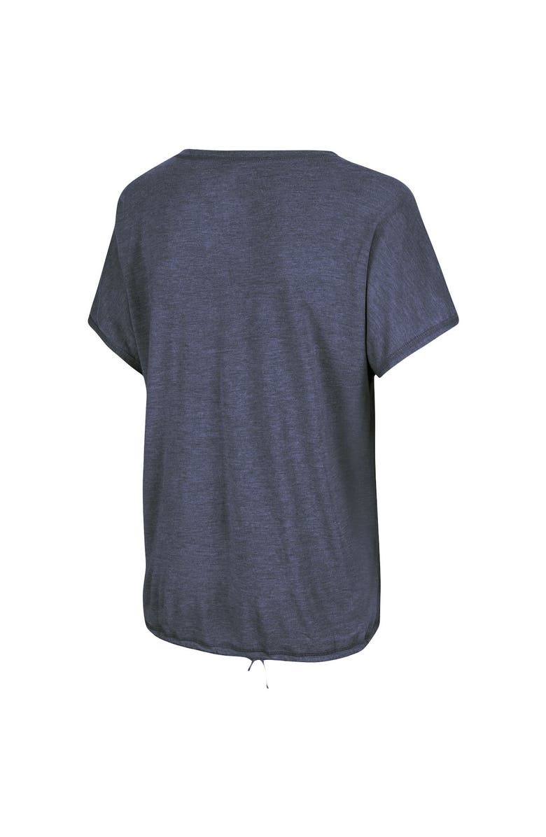 COLOSSEUM Women's Colosseum Heathered Navy Penn State Nittany Lions Fifth Sense Drawcord V-Neck T-Shirt, Alternate, color,