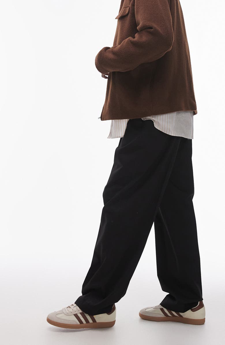 Topman Pleated Wide Leg Dress Pants, Alternate, color, 