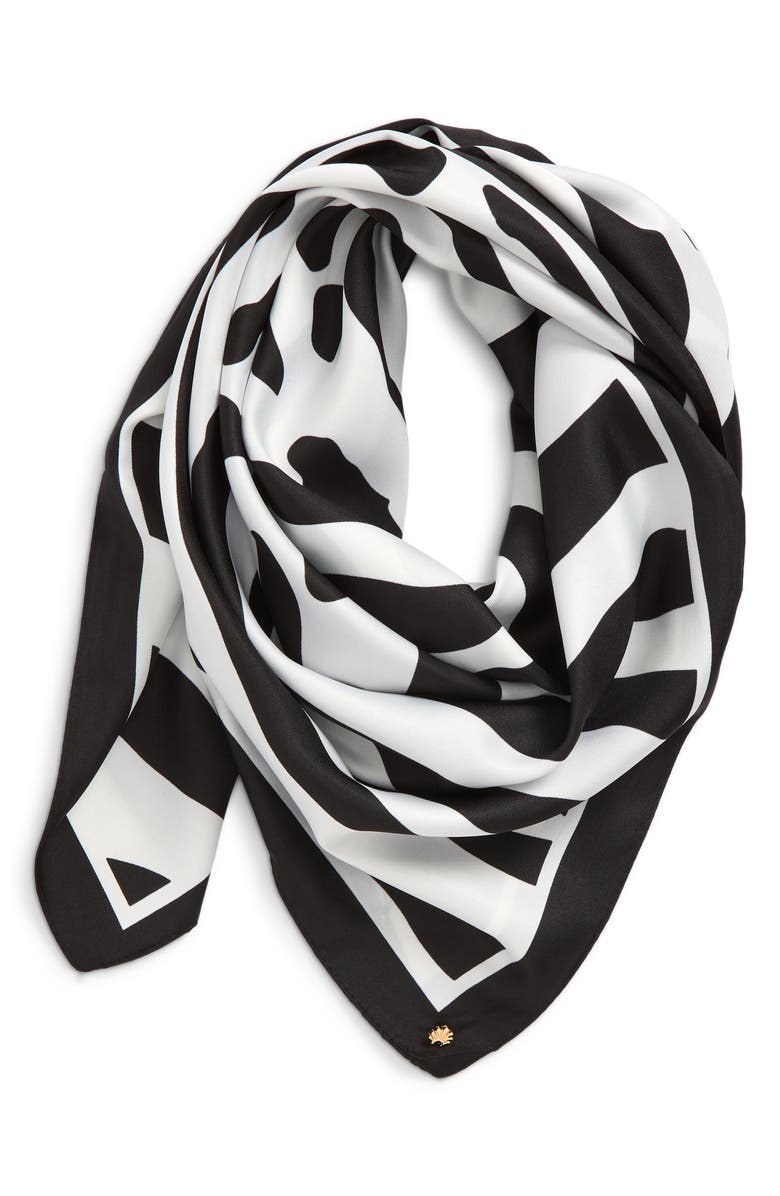 Lele Sadoughi Zebra Scarf, Main, color, Jet