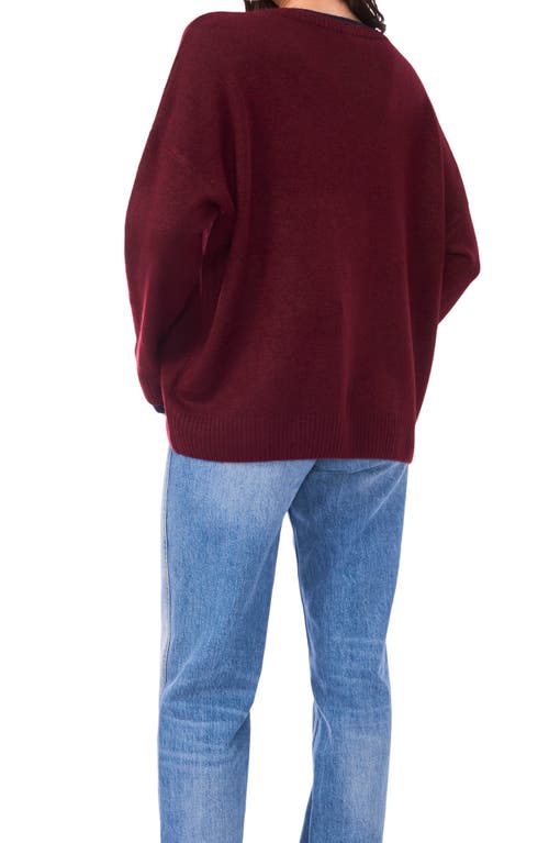 Vince Camuto Layered Look Sweater In Burgundy