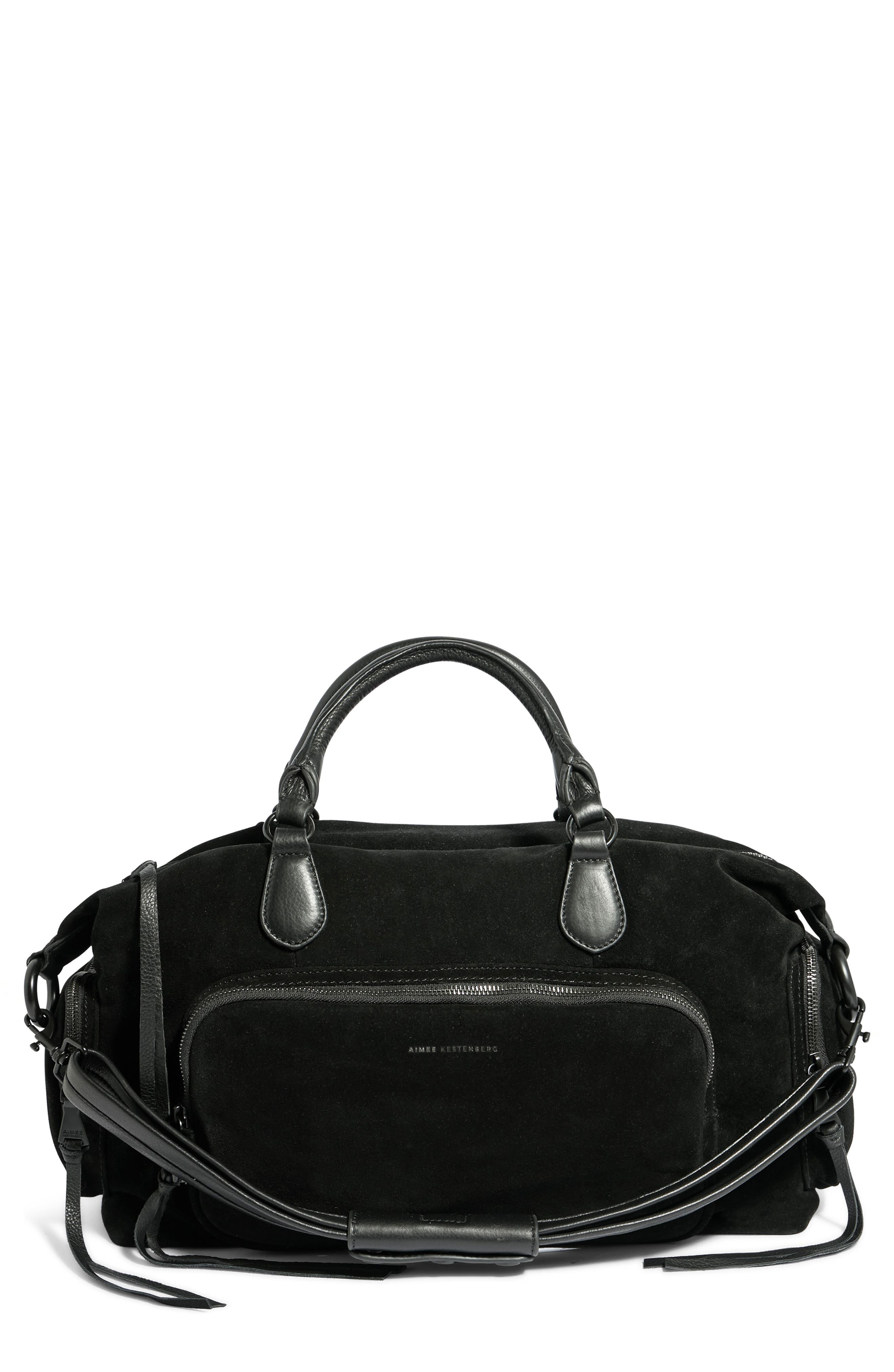 AIMEE Away We Go Leather Duffle Bag, Main, color, 