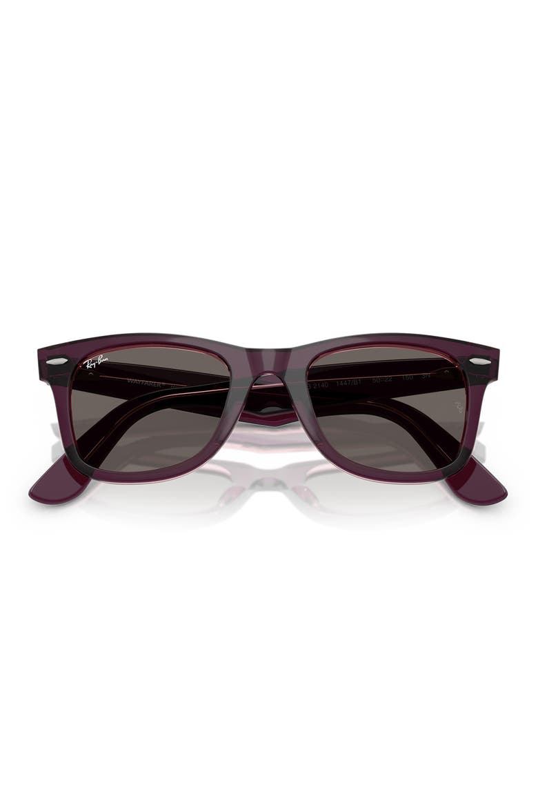 Classic Wayfarer 50mm Sunglasses, Alternate, color, VIOLET PINK / DARK GREY