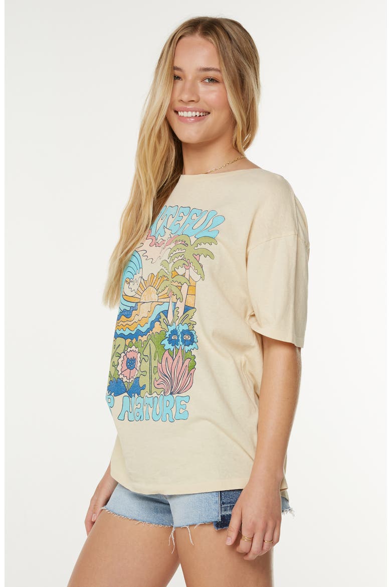 Grateful for Nature Oversize Cotton Graphic T-, Alternate, color, PARCHMENT GRATEFUL FOR NATURE