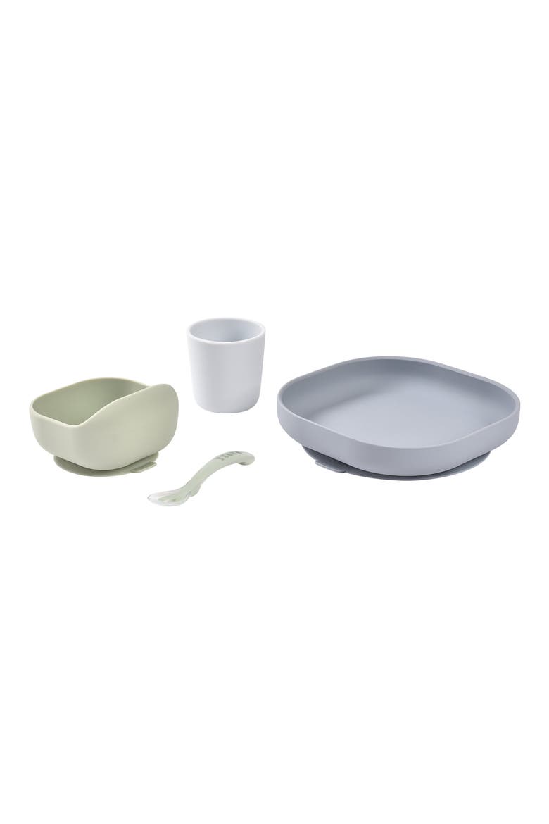 4-Piece Silicone Suction Baby Feeding Set, Alternate, color, PEBBLE