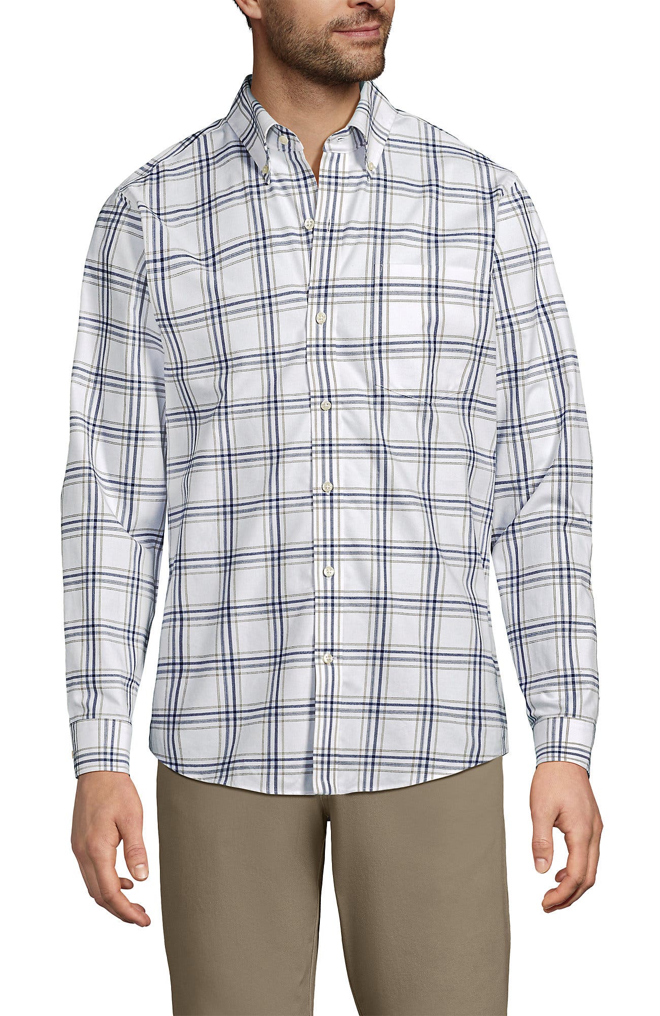 White/Indigo Blue Windowpane