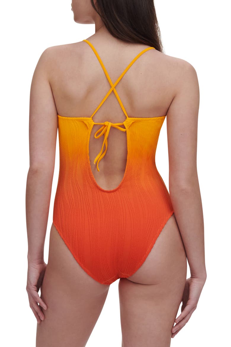 Jacquard One-Piece Swimsuit, Alternate, color, SUNRISE TIE-DYE
