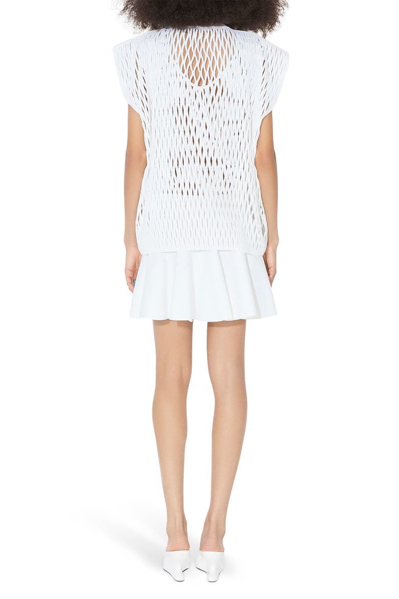 Macramé Cap Sleeve Drop Waist Dress, Alternate, color, BLANC