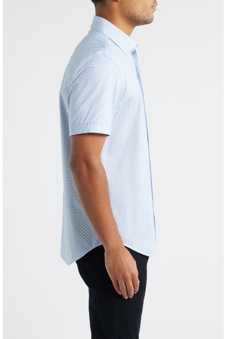 Miles OoohCotton® Print Short Sleeve Button-Up Shirt, Alternate, color, CLASSIC BLUE