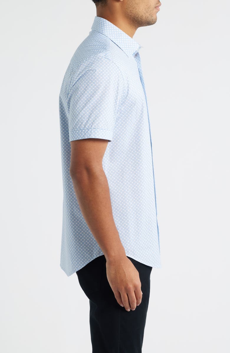Bugatchi Miles OoohCotton<sup
®</sup
Print Short Sleeve Button-Up Shirt, Alternate, color, Classic Blue
