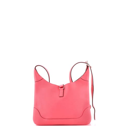 Pre-owned Hermes Hermes Trim Duo Bag Evercolor 24 In Pink