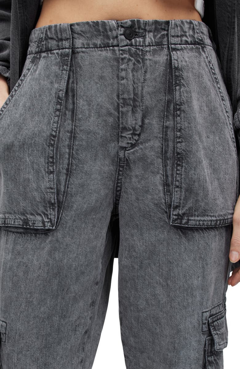 AllSaints Frieda High Waist Cargo Jeans, Alternate, color, 