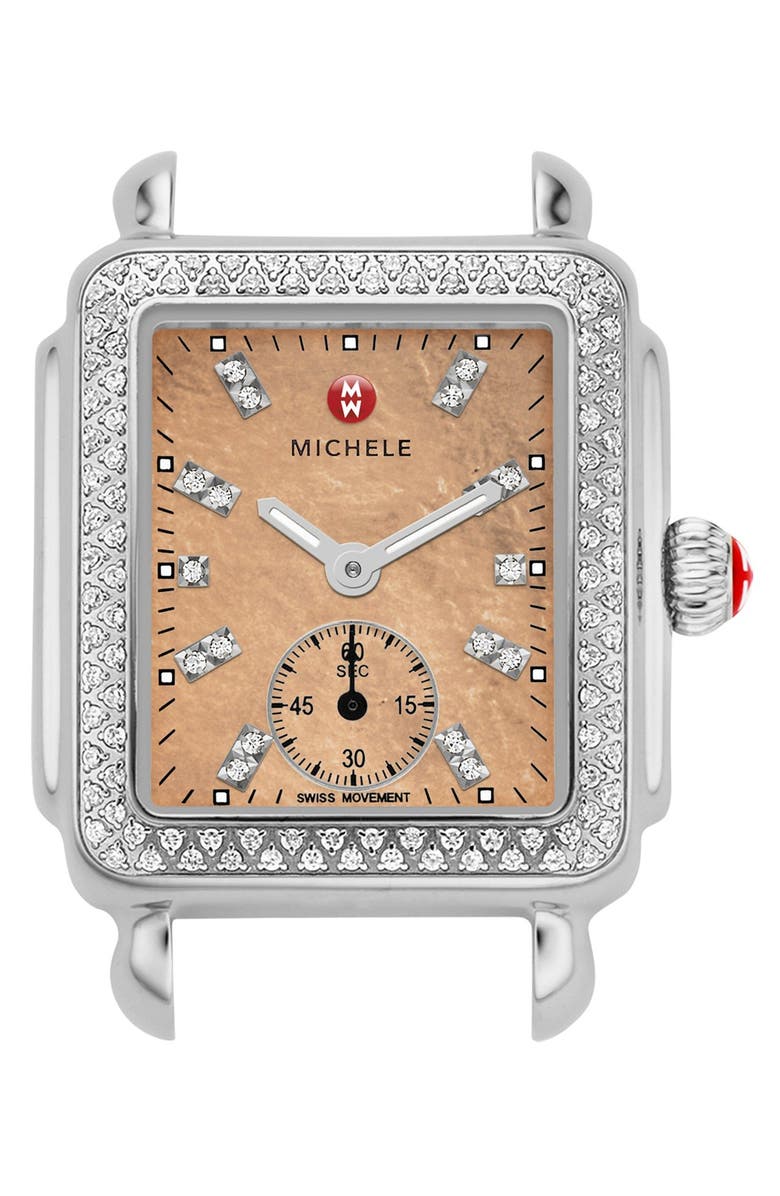 MICHELE 'Deco 16 Diamond' Diamond Dial Watch Case, 29mm x 31mm, Alternate, color,