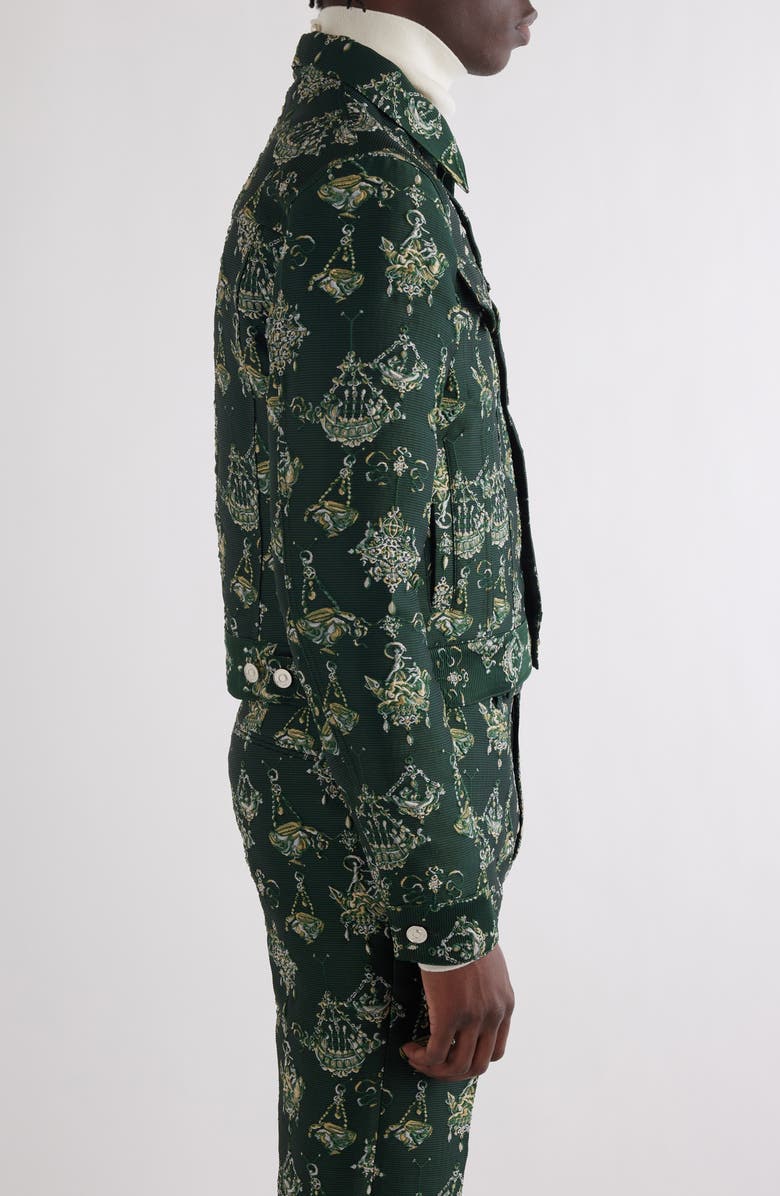 Givenchy Jacquard Skinny Fit Trucker Jacket, Alternate, color,