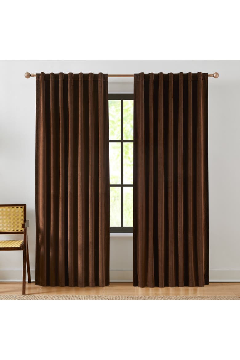Terran Velvet Blackout Window Panel, Main, color, Brown