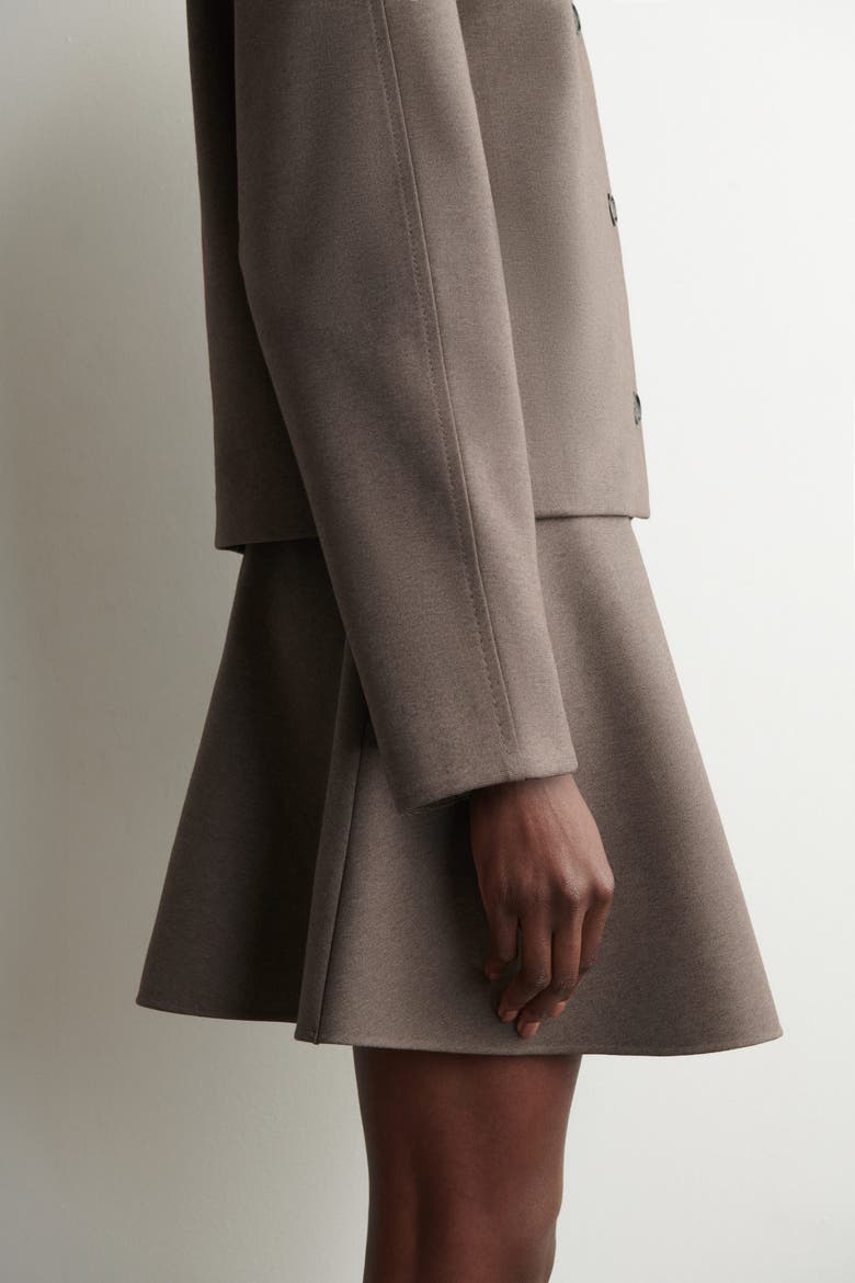 Flared Jersey Mini Skirt, Alternate, color, BROWN