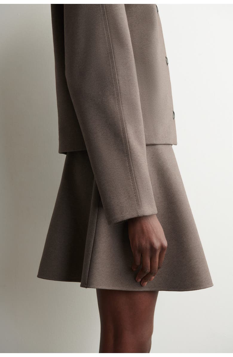 COS Flared Jersey Mini Skirt, Alternate, color, Brown