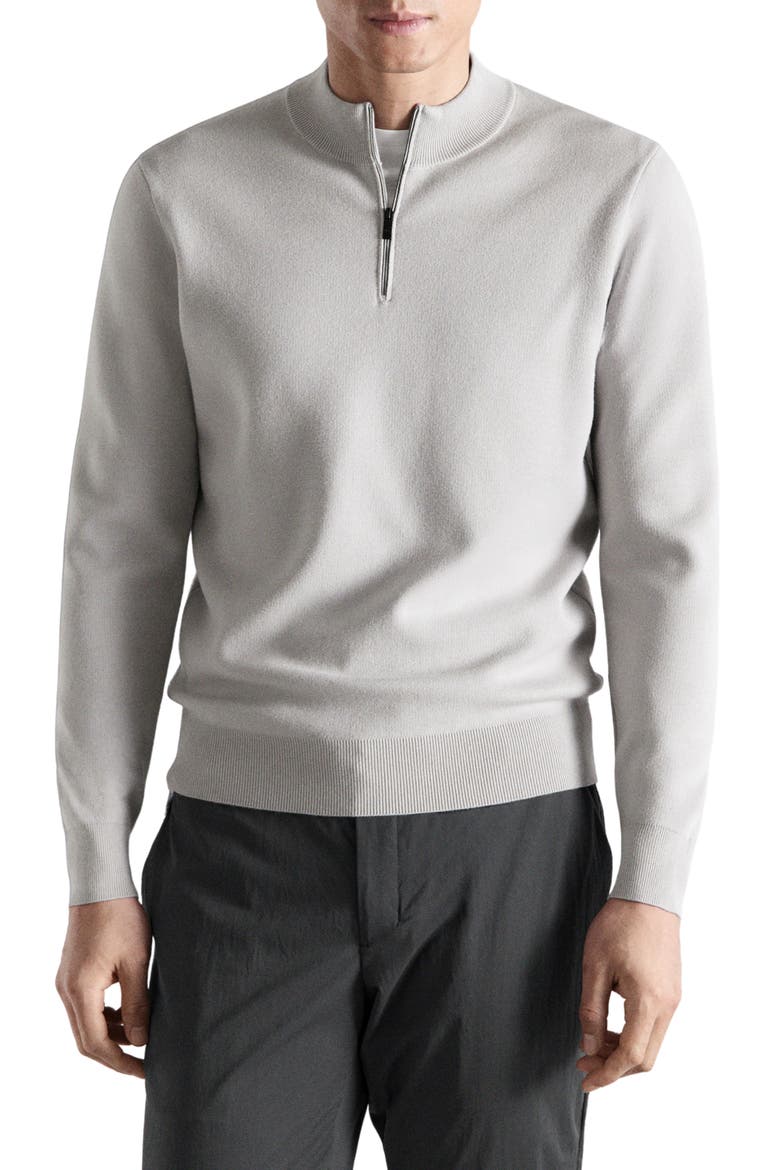 Comfort Quarter Zip Sweater, Main, color, ICE GREY