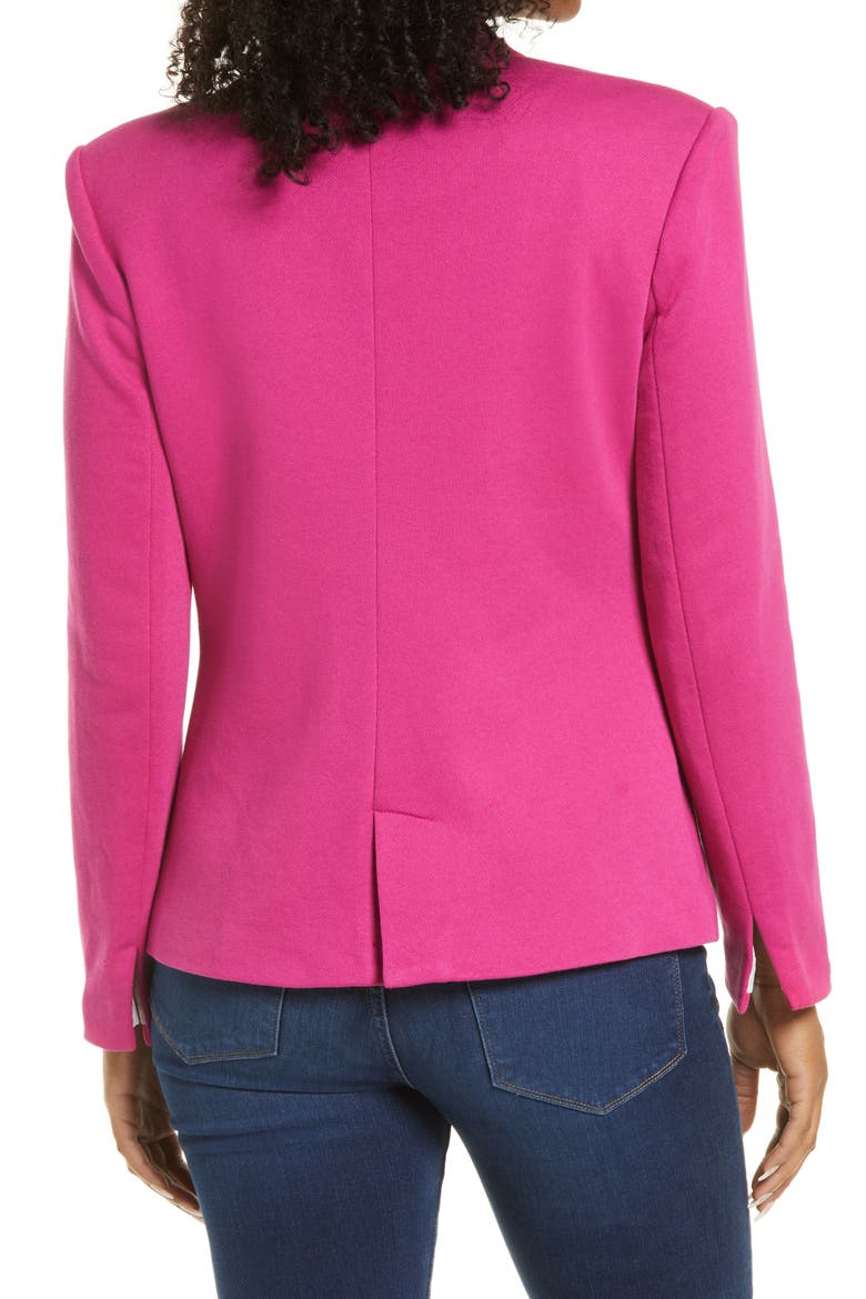 Inverted Notch Collar Cotton Blend Knit Blazer, Alternate, color, ORCHID