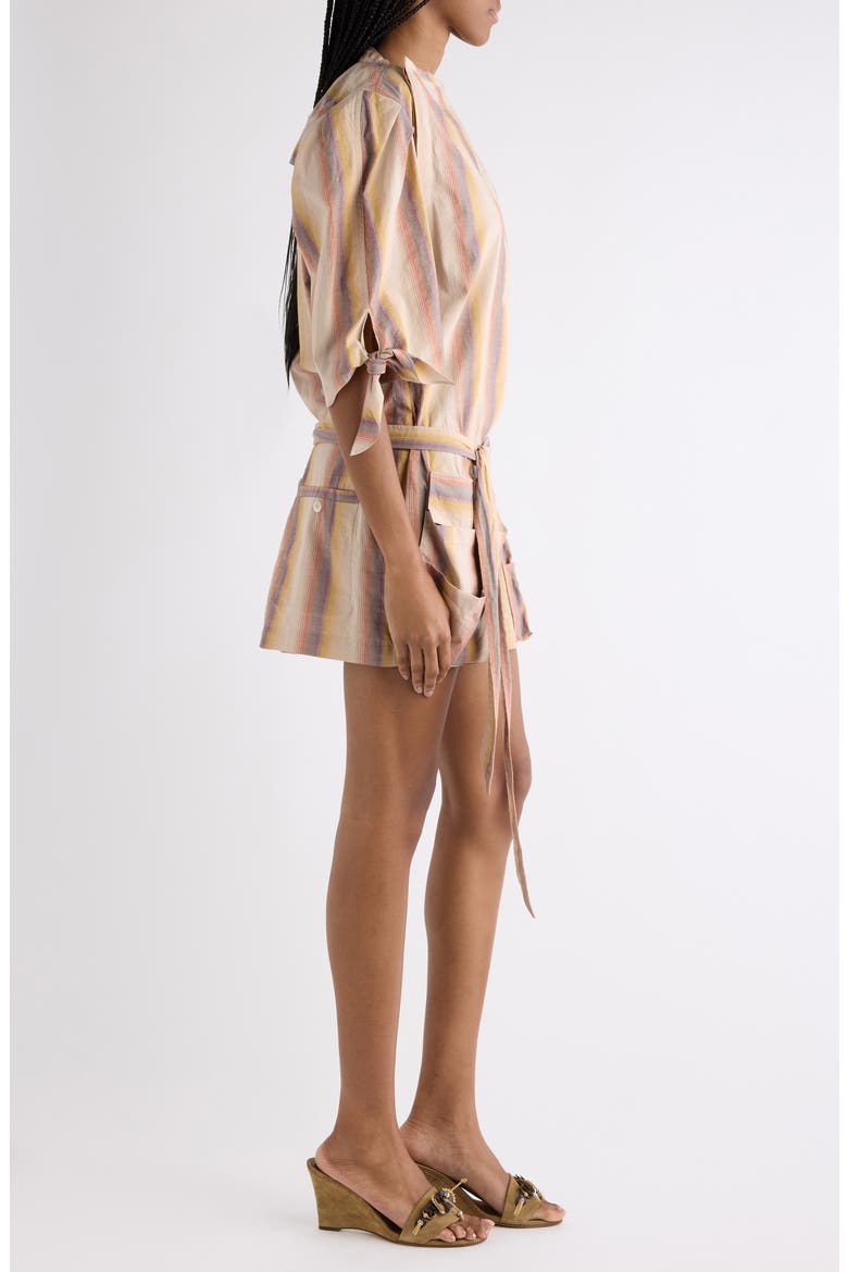 Mariza Stripe Cotton Minidress, Alternate, color, DESERT