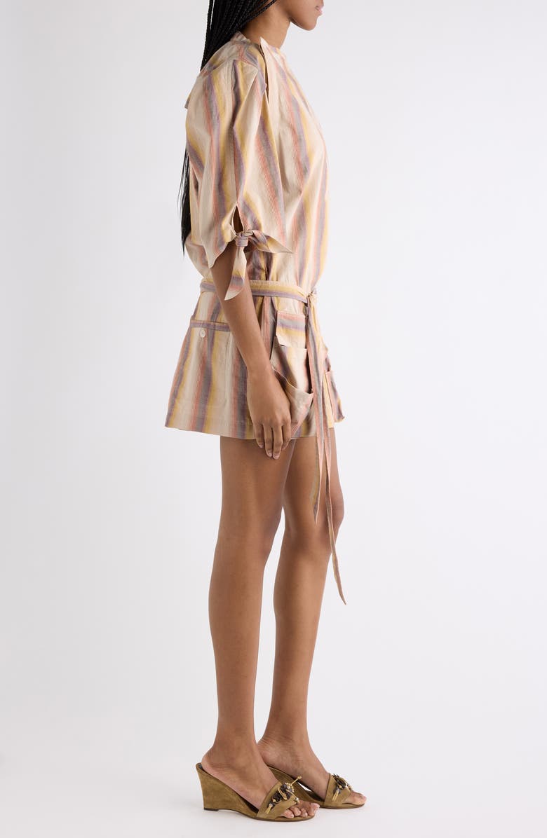 Isabel Marant Mariza Stripe Cotton Minidress, Alternate, color, Desert