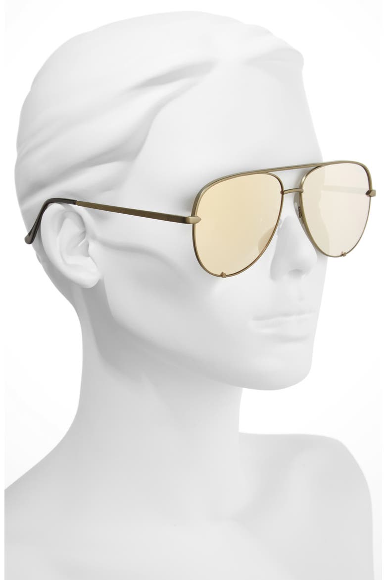 Australia x Desi Perkins High Key 60mm Aviator Sunglasses, Alternate, color, GREEN/ GOLD
