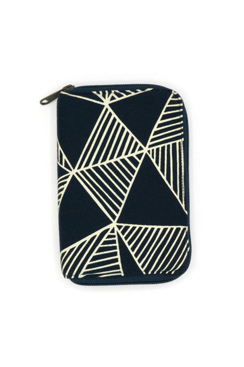 Zip Jewelry Travel Organizer - Geometric Navy, Alternate, color, Navy