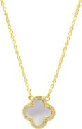 Adornia Crystal Halo Clover Pendant Necklace