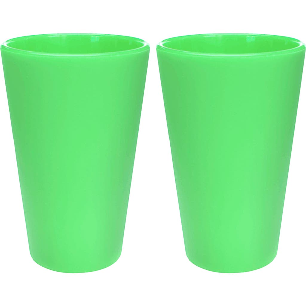 Silipint Pint Glasses 16oz 2 Pack Glowinthedark Green