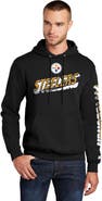 STARTER Men's Starter Black Pittsburgh Steelers Wordmark Logo Pullover Hoodie