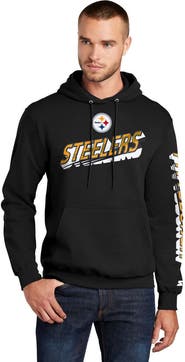 STARTER Men's Starter Black Pittsburgh Steelers Wordmark Logo Pullover Hoodie