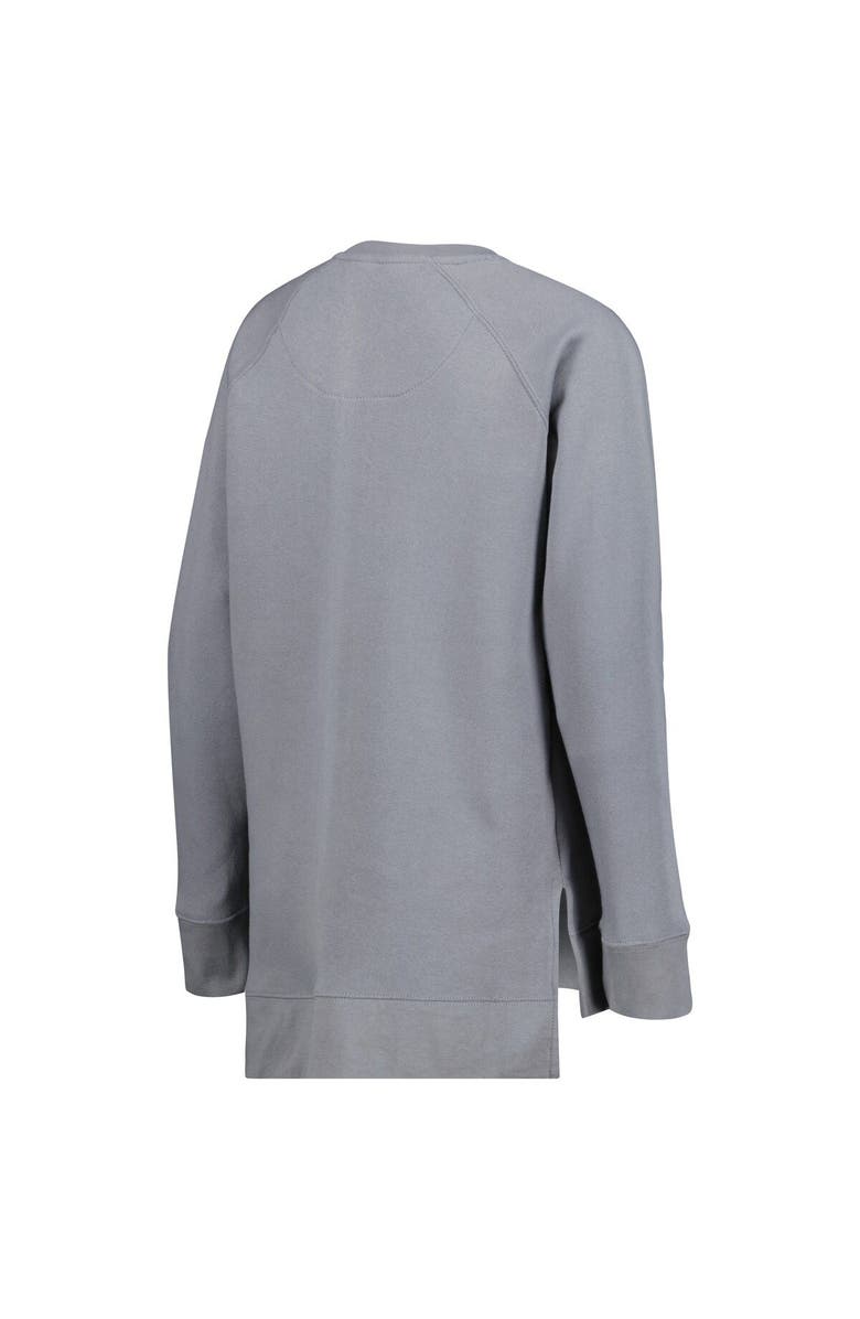 PRESSBOX Women's Pressbox Gray Oregon Ducks Pinehurst Chenille Raglan Pullover Sweatshirt, Alternate, color, 