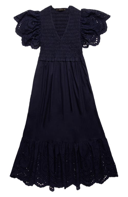 Deluc Avis Embroidered Ruffle Cotton Midi Dress