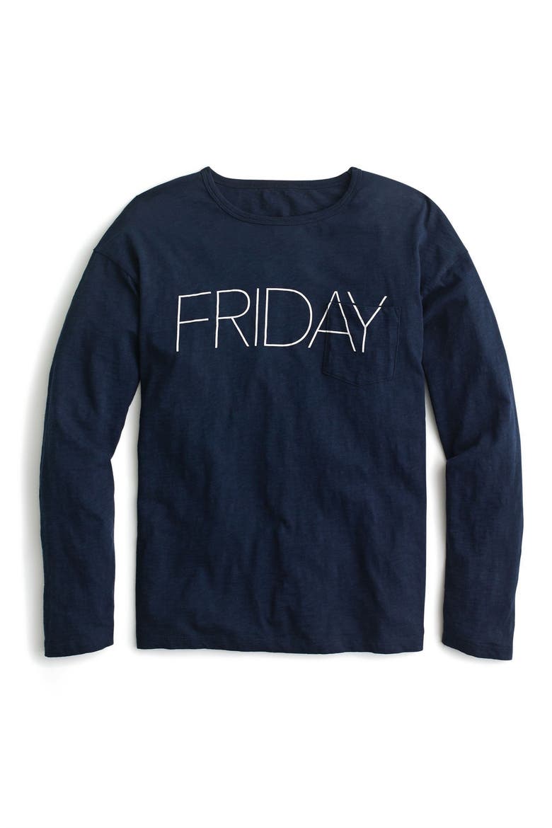 Friday Long Sleeve Tee, Alternate, color, NAVY