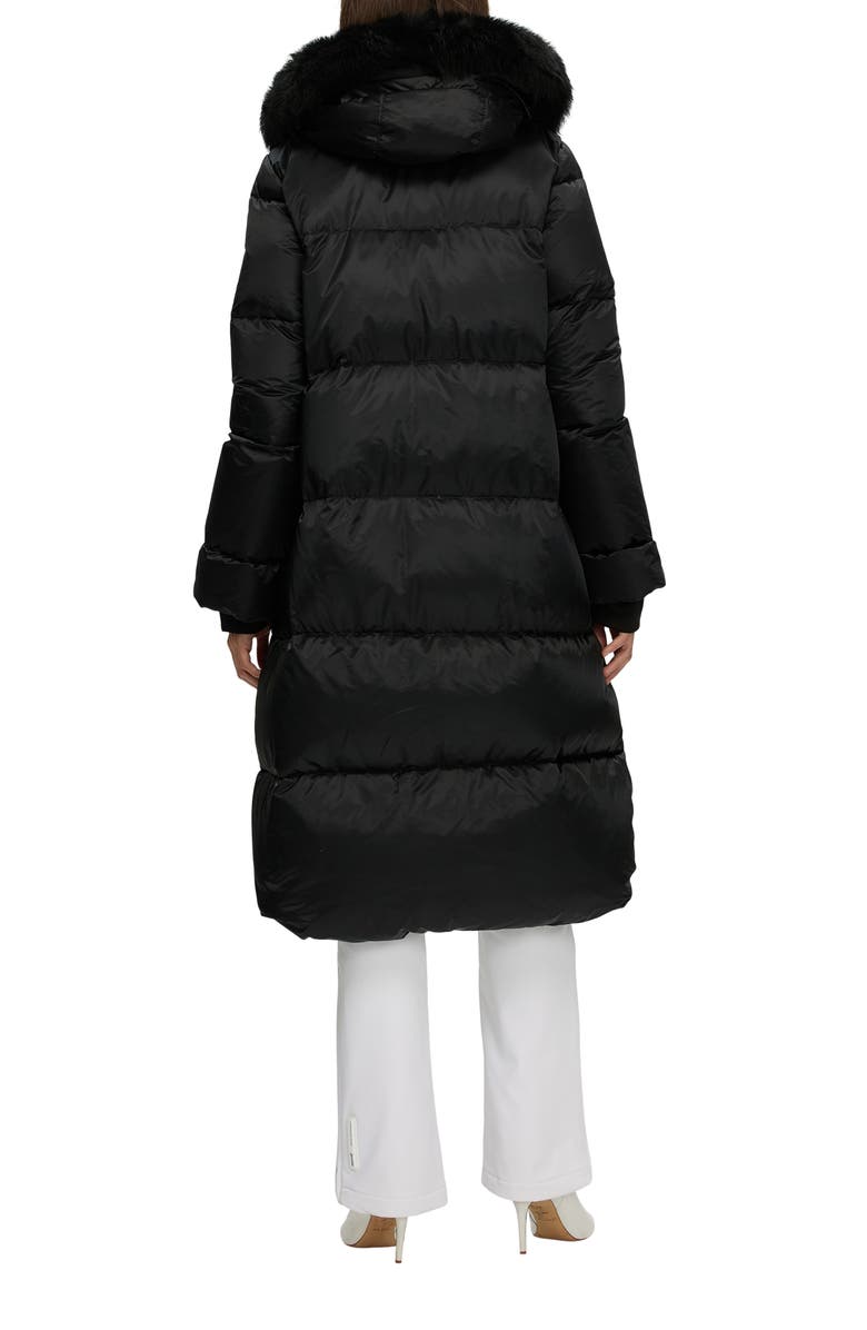 GORSKI Apres-Ski Long Coat With Detachable Trim, Alternate, color, Black/Black