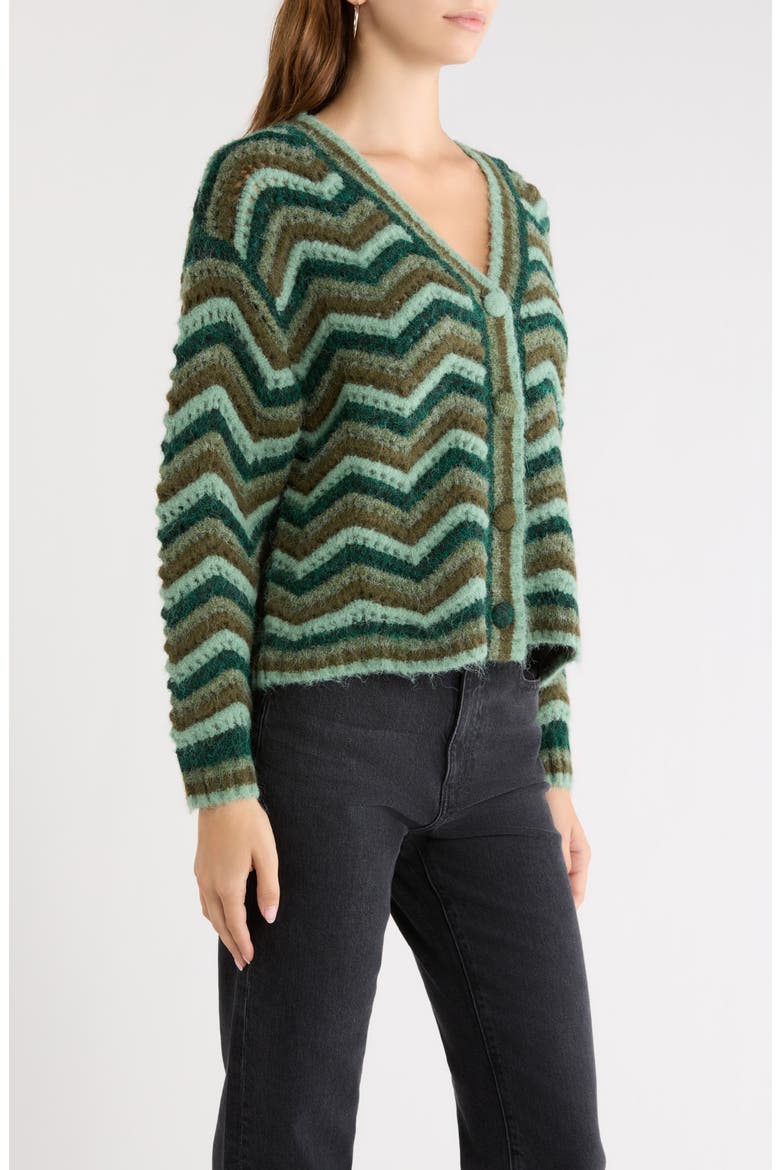 Harp Zig Zag Cardigan, Alternate, color, EMERALD