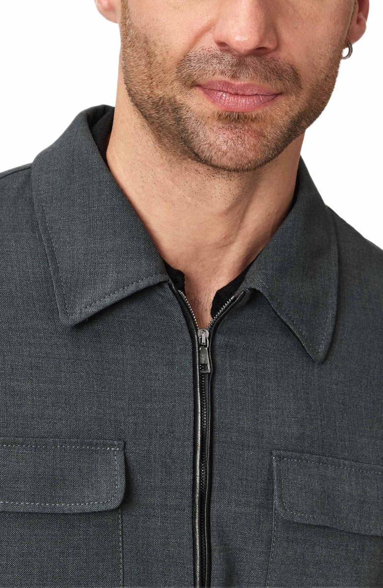 John Varvatos Julio Zip-Up Shirt Jacket, Alternate, color, Charcoal