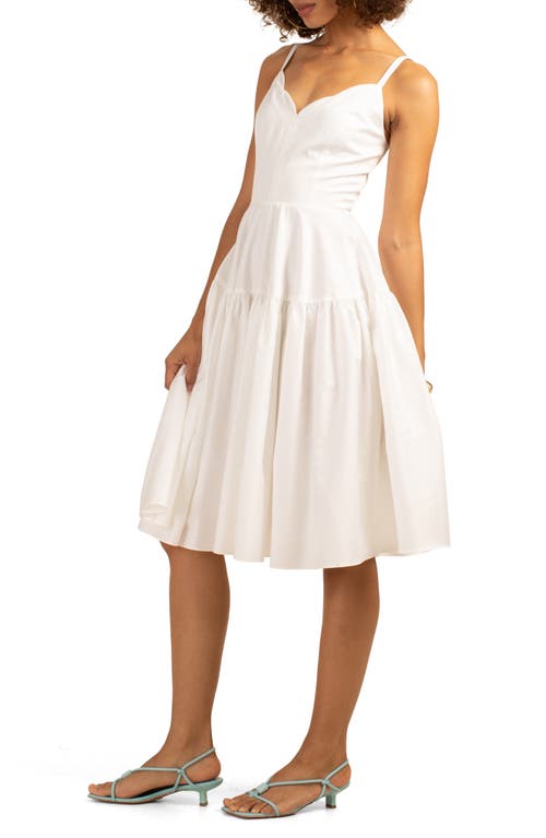 Trina Turk Fit And Flare Bask Dress In White