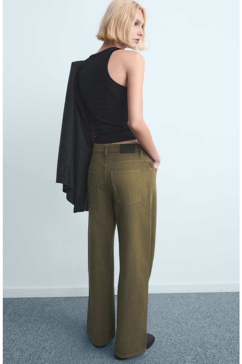 Low Rise Balloon Jeans, Alternate, color, KHAKI GREEN
