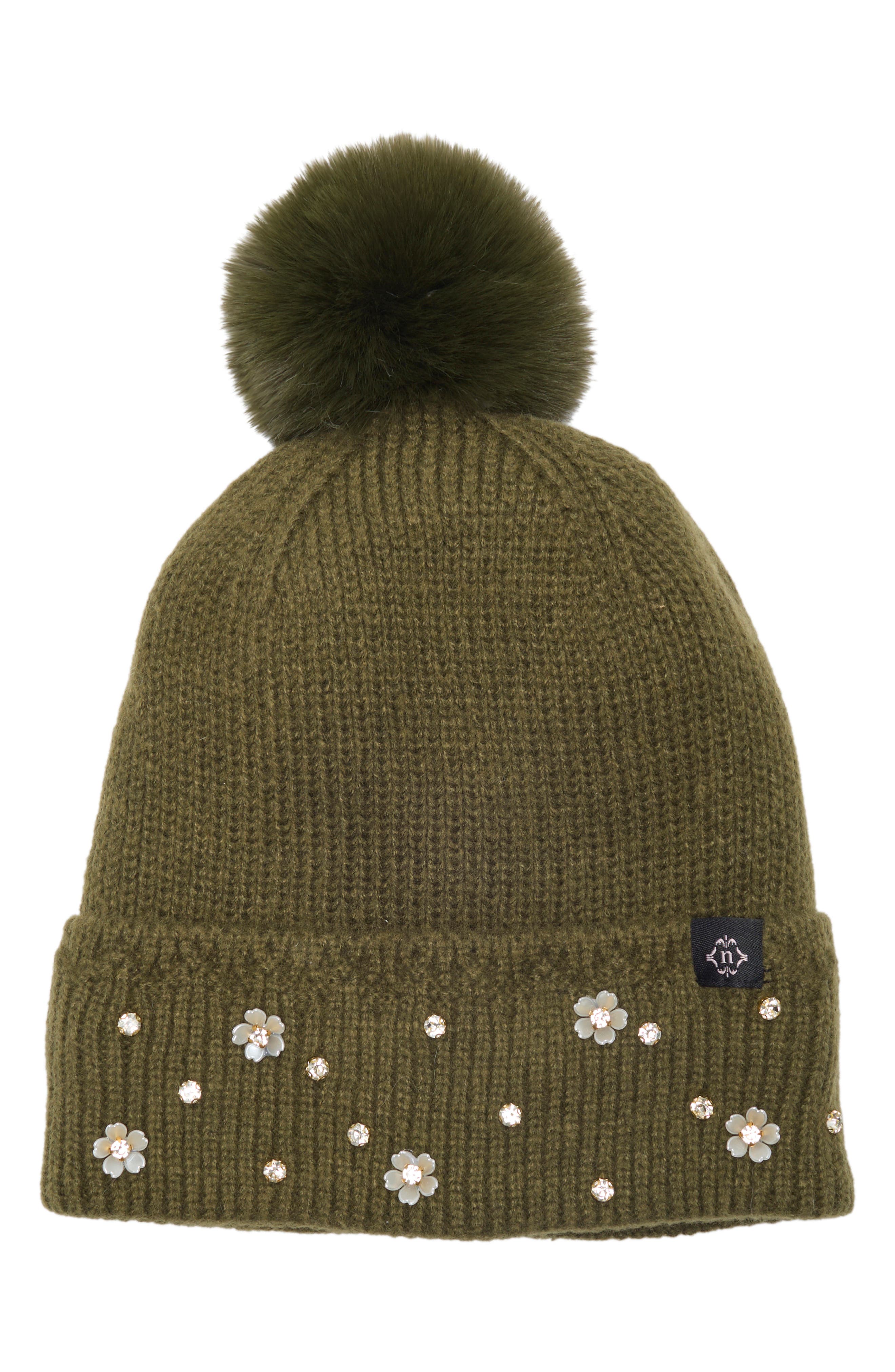 Star Studded Pom Beanie